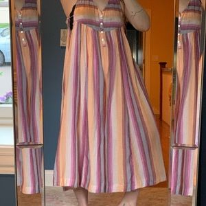 Free People Colorful Pinstripe Jumpsuit